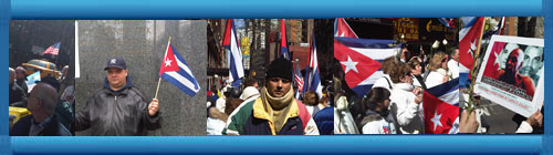 Fotorreportaje: “MANIFESTACION DE CUBANOS FRENTE A LA MISION CASTRISTA EN NUEVA YORK EL PASADO 27 DE MARZO”. Por Heriberto Leyva, Activista Socialdemócrata Independiente. Exiliado Politico en New Jersey.