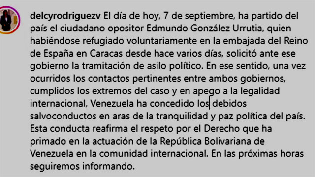 VENEZUELA VIDEO: l lder opositor Edmundo Gonzlez Urrutia abandon Venezuela tras solicitar asilo poltico en Espaa. Mario Penton e Infobae.                  CUBA DEMOCRACIA Y VIDA.ORG                                                                                                                                                                                      web/folder.asp?folderID=136    