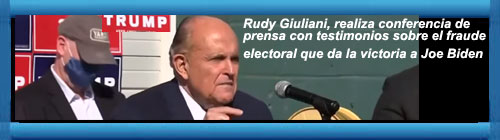 VIDEO EN ESPAOL- Por GR8 Amrica, Sin Filtros: Rudy Giuliani, realiza conferencia de prensa con testimonios sobre el fraude electoral que da la victoria a Joe Biden...           cubademocraciayvida.org                                                                                                                                               web/folder.asp?folderID=136 